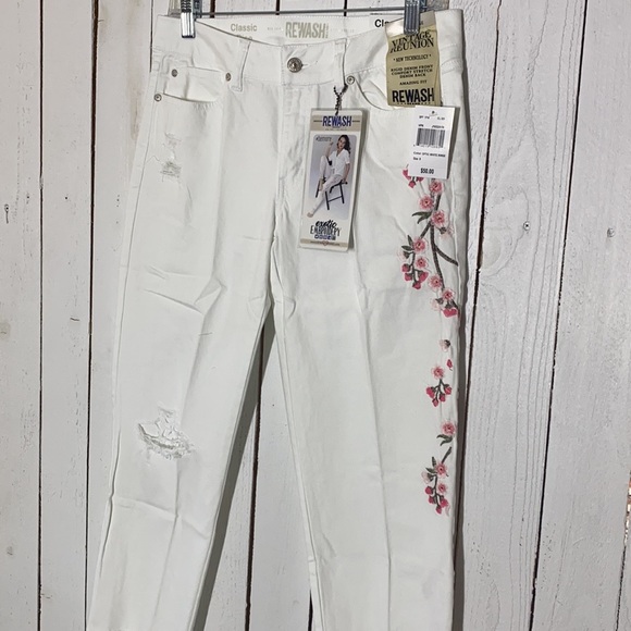 Denim - Rewash Floral Embroidery Skinny Jeans